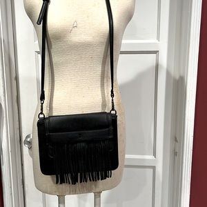 Black Fringe Shoulder Purse